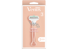 Gillette Venus Smooth Sensitive holiaci strojček s 3 čepieľkami + 2 náhradné hlavice pre ženy