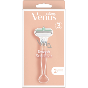 Gillette Venus Smooth Sensitive holiaci strojček s 3 čepieľkami + 2 náhradné hlavice pre ženy