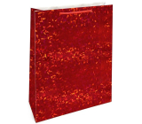 Nekupto Darčeková papierová taška s hologramom 33 x 46 cm Červená štandardná