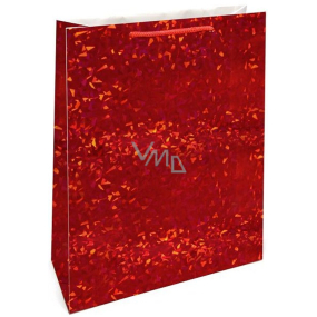 Nekupto Darčeková papierová taška s hologramom 33 x 46 cm Červená štandardná