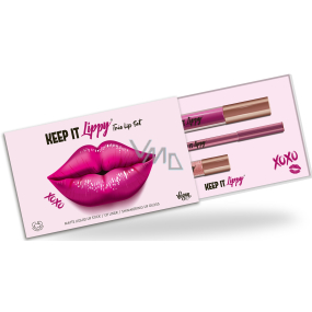 Keep it Lippy Trio Lip Set Ružový matný rúž 3,5 ml + ceruzka na pery 0,2 g + lesk na pery 1,9 ml, kozmetická sada pre ženy