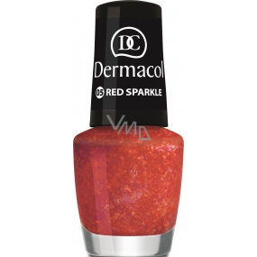 Dermacol Nail Polish with Effect lak na nechty s efektom 05 Red Sparkle 5 ml