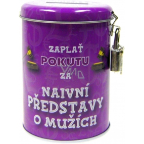 Nekupto Pokladnička na pokuty Zaplať pokutu za naivné predstavy o mužoch 10,5 x 7,5 cm 1 kus