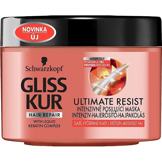 Gliss Kur Ultimate Resist posilňujúci maska pre slabé, vyčerpané vlasy 200 ml