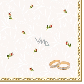 Maki Papierové obrúsky 3 vrstvové 33 x 33 cm 20 kusov prstienky a ruže