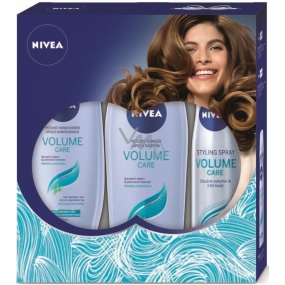 Nivea Volume Care šampón 250 ml + kondicionér 200 ml + Volume Sensation lak na vlasy 250 ml, kozmetická sada