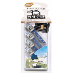 Yankee Candle Clean Cotton - Čistá bavlna vonné kolíčky do auta 29 g x 4 kusy