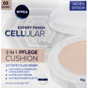 Nivea Expert Finish Cellular 3v1 ošetrujúci tónovaný krémový make-up v hubke 03 Dark 15 g