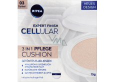 Nivea Expert Finish Cellular 3v1 ošetrujúci tónovaný krémový make-up v hubke 03 Dark 15 g