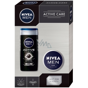 Nivea Men Active Care Active Care sprchový gél pre mužov 250 ml + Men krém 75 ml, kozmetická sada