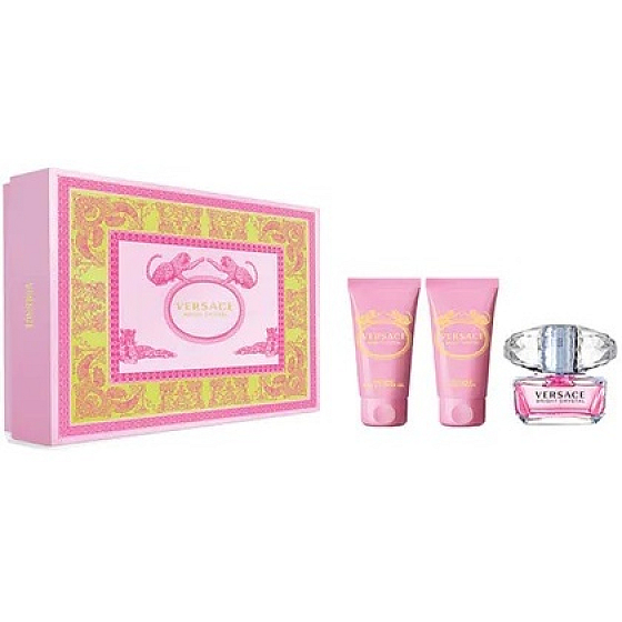 Versace Bright Crystal toaletná voda pre ženy 50 ml + telové mlieko 50 ml + sprchový gél 50 ml, darčeková sada