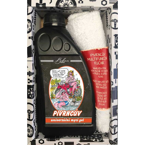 Bohemia Gifts Pivrnec univerzálny umývací gél XXL 1000 ml + uterák 30 x 50 cm, kozmetická sada