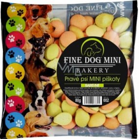 Fine Dog Mini Pravé psie mini piškóty farebné 80 g