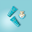Versace Dylan Turquoise toaletná voda pre ženy 50 ml + telový gél 50 ml + sprchový gél 50 ml, darčeková sada pre ženy
