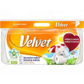 Velvet Sunshine edition jemný biely toaletný papier s kvetinovou potlačou a vôňou 3 vrstvy 8 ks