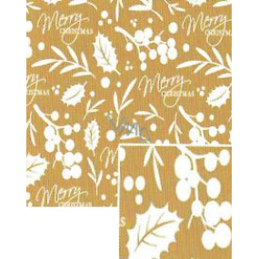 Nekupto Vianočný darčekový baliaci papier 70 x 1000 cm Zlaté imelo, nápis