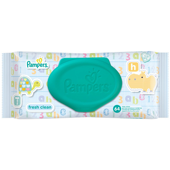 Pampers Fresh Clean vlhčené obrúsky pre deti 64 kusov