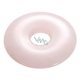 Ružový kremeň Donut prírodný kameň 30 mm, kameň lásky