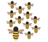 Drevená včela s lepidlom 4 cm, 12 kusov vo vrecku