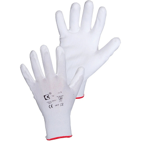 Brita CXS White pracovné rukavice, máčanie v polyuretane, veľkosť 9, 1 pár