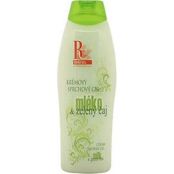 Bohemia Gifts Mlieko a Zelený čaj krémový sprchový gél 500 ml