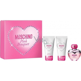 Moschino Pink Bouquet toaletná voda 50 ml + telové mlieko 50 ml + sprchový gél 50 ml, darčeková sada