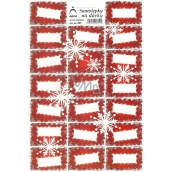 Arch Vianočné samolepky na darčeky červené vločky 20 etikiet 1 arch
