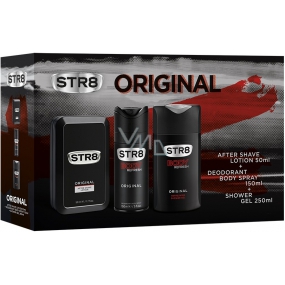 Str8 Original voda po holení 50 ml + dezodorant sprej pre mužov 150 ml + sprchový gél 250 ml, kozmetická sada