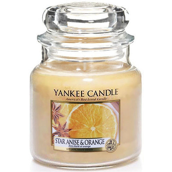 Yankee Candle Star Aníz & Orange - Aníz a pomaranč vonná sviečka Classic strednej sklo 411 g