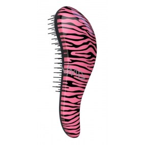 Dtangler Detangling Brush Kefa pre ľahké rozčesanie vlasov 18,5 cm Zebra Pink zebra ružový