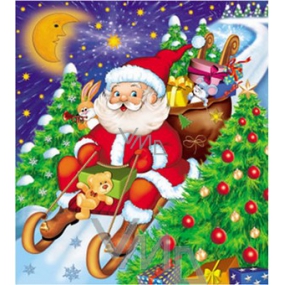 Press Igelitová taška 45 x 50 cm s uchom Santa Claus na saniach 1 kus