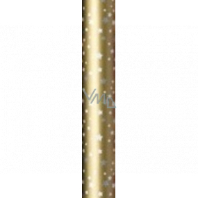 Präsenta Darčekový baliaci papier 70 cm x 5 m Vianočné zlatý so strieborno-bielymi hviezdičkami