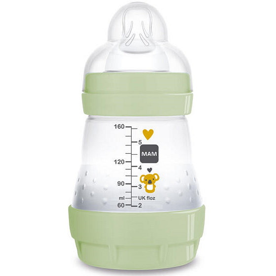 Mam Anti-Colic fľaša na kŕmenie, silikónový mäkký cumlík 0+ mesiacov Zelená 160 ml