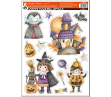 Okenná fólia Halloween Wizard s trblietkami 29 x 41 cm