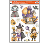 Okenná fólia Halloween Wizard s trblietkami 29 x 41 cm