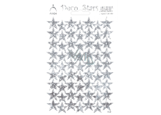 Arch Holografické dekoratívne samolepky Hviezdica strieborná hladká 12 x 18 cm