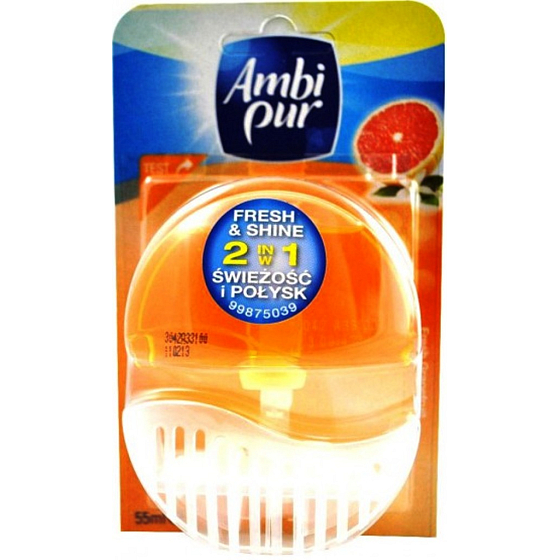 Ambi Pur Fresh & Shine 2v1 Fresh Grapefruit toaletná blok 55 ml