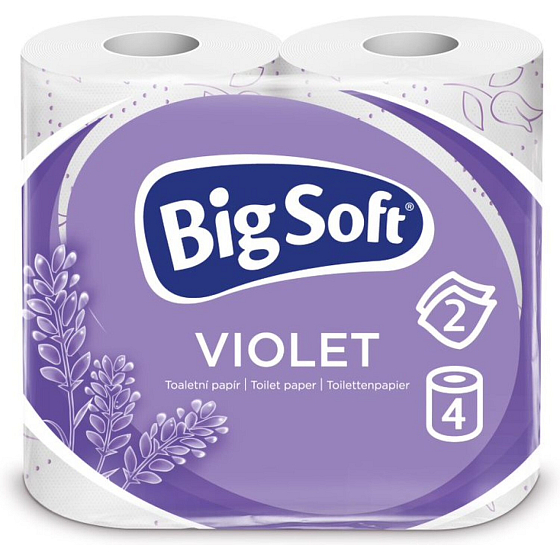 Big Soft Violet 2vrstvový toaletný papier, 4 role, 20 m role
