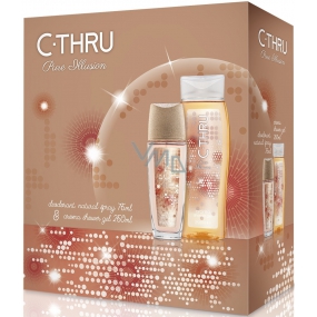 C-Thru Pure Illusion parfumovaný dezodorant sklo pre ženy 75 ml + sprchový gél 250 ml, kozmetická sada