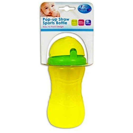 First Steps 6+ fľaša so slamkou pre deti žltá 340 ml