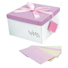 Anjel Darčeková krabička skladacia s mašľou celoročné bielo-ružová 22 x 22 x 13 cm