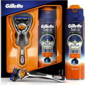 Gillette Fusion ProGlide Flexball holiaci strojček + Sensitive gél na holenie 170 ml, kozmetická sada