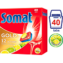 Somat Gold 12 Action Lemon & Lime Tablety do umývačky, pomáhajú odstrániť aj odolné nečistoty bez predumytia 40 kusov
