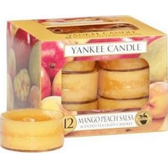 Yankee Candle Mango Peach Salsa - Salsa z manga a broskýň vonná čajová sviečka 12 x 9,8 g