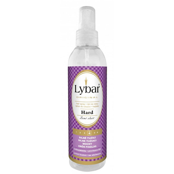 Lybar Hard Silne tužiaci lak na vlasy mechanický rozprašovač 200 ml