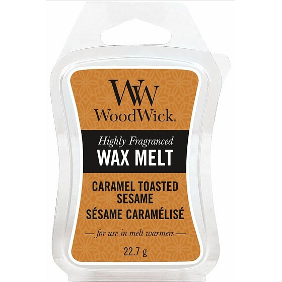 Woodwick Caramel Toasted Sesame - Sezamové sušienky s karamelom vonný vosk do aromalampy 22.7 g