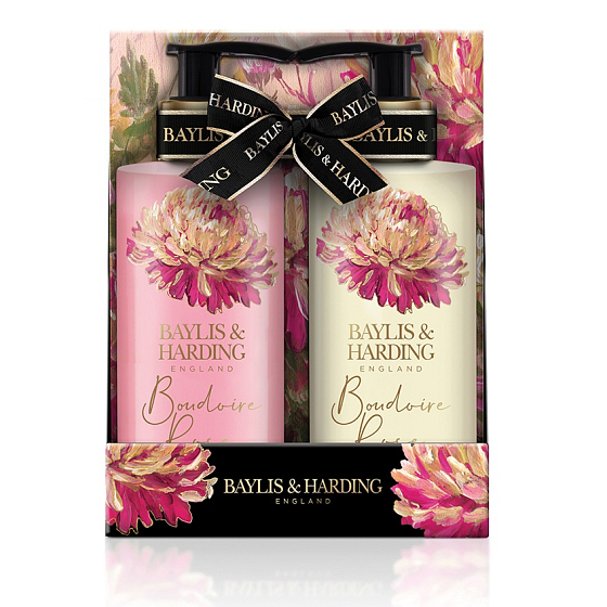 Baylis & Harding Mysterious Rose dávkovač tekutého mydla 300 ml + krém na ruky a telo 300 ml, kozmetická sada pre ženy