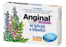 Dr. Müller Anginal tablety so šalviou a sladkým drievkom doplnok stravy 16 tabliet