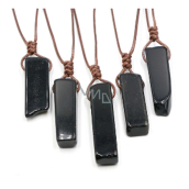 Obsidiánový prívesok nastaviteľná veľkosť, kameň cca 3,5 - 5 cm, lano nastaviteľná veľkosť cca 60 - 70 cm, záchranný kameň