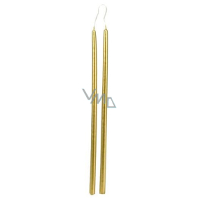 Emocio Kvetinová hladká zlatá sviečka 12 x 300 mm 2 kusy